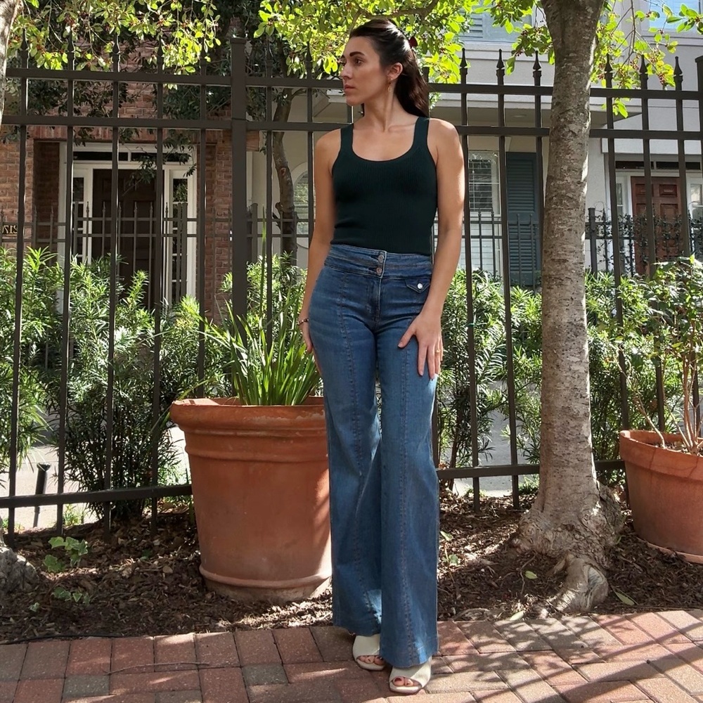Veronica Beard Dark Blue Flare Jeans